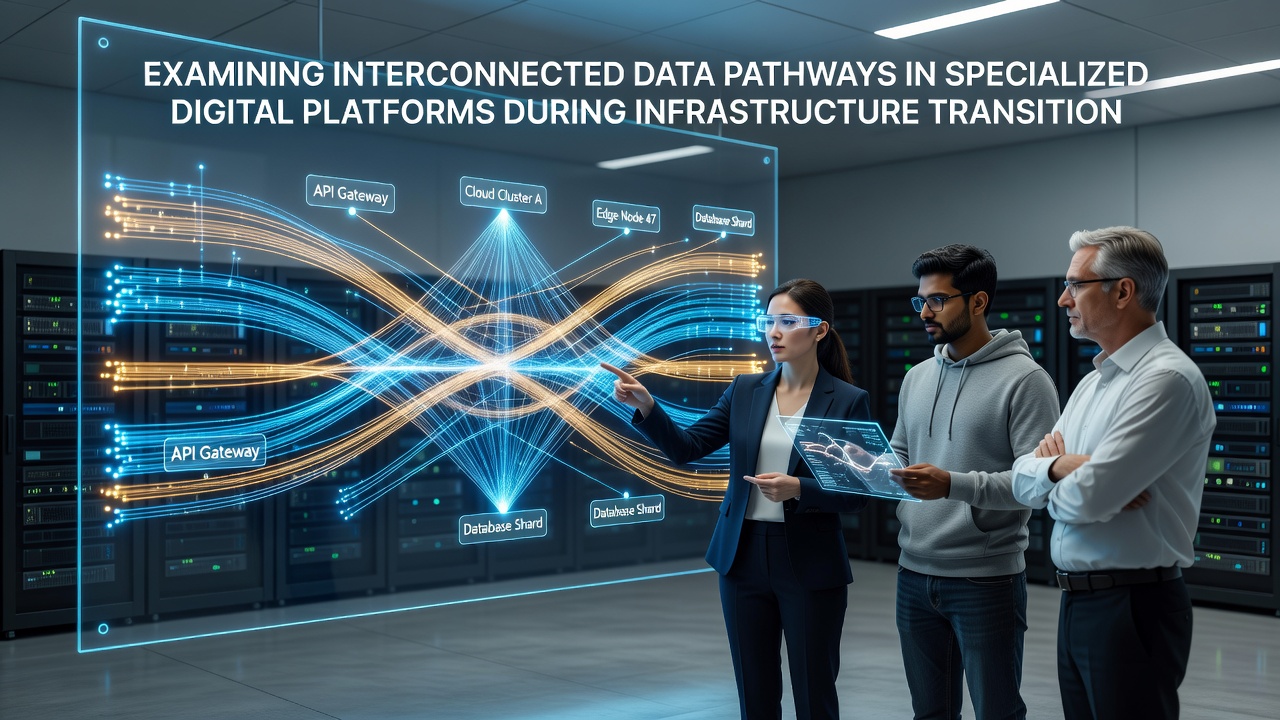 Illustration of data synchronization during infrastructure transition phases in digital platforms
