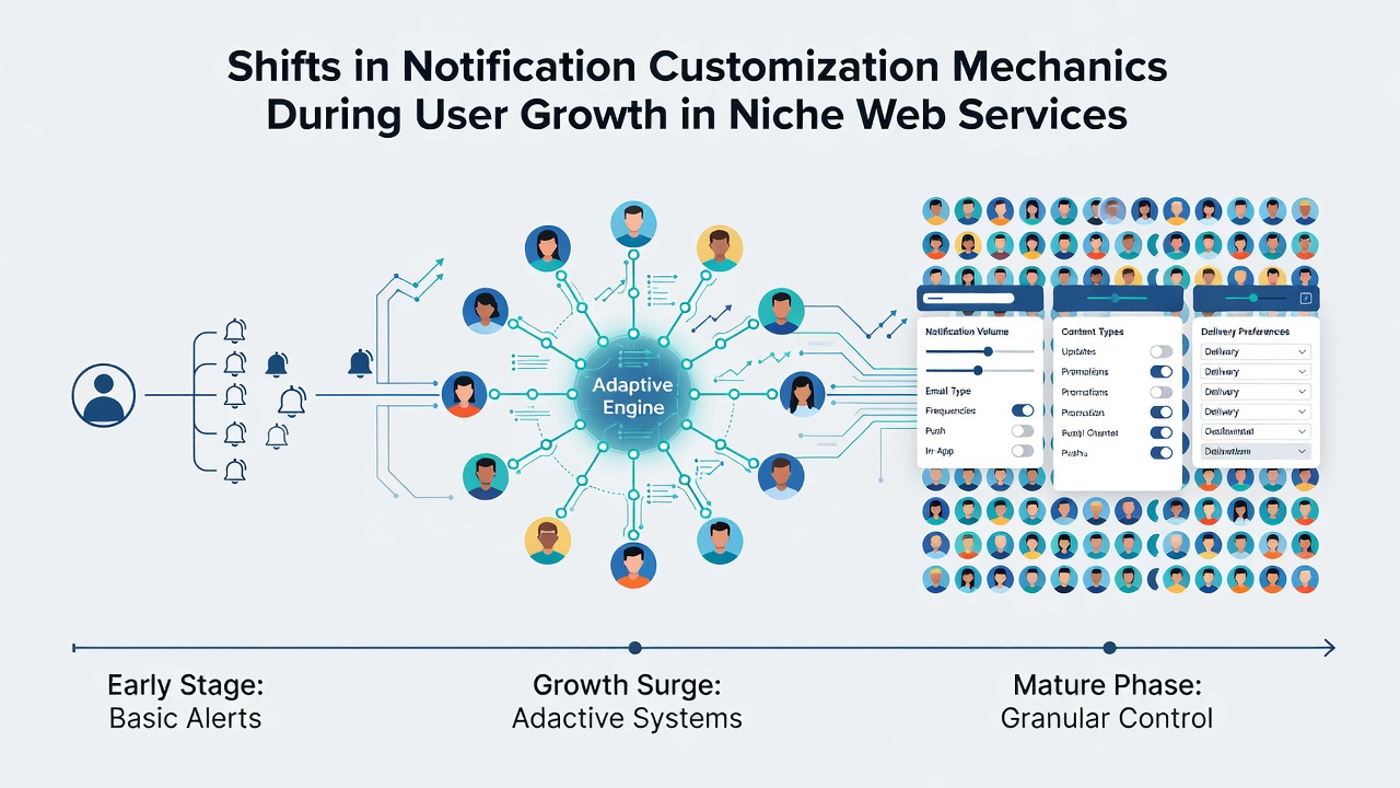 Screenshot of a niche web service interface displaying advanced notification settings with multiple customization layers for alerts and preferences